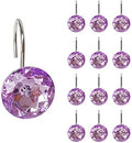 12 Pcs Bling Rhinestones Shower Curtain Hooks Bathroom Rolling Hooks by EleCharm
