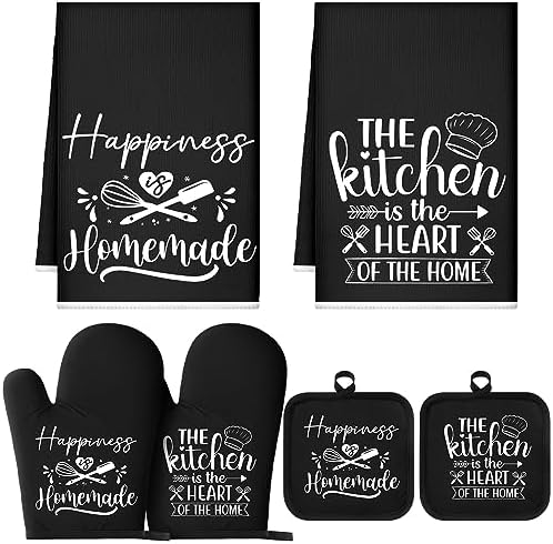 Sratte 6 Pcs Black Kitchen Decor Accessories Set by Sratte