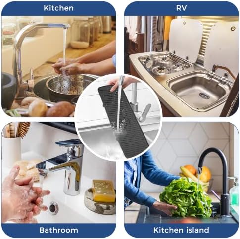 BFONS Silicone Faucet Handle Drip Catcher Tray, 24in x 5.55in - Image 7