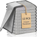 12Pcs 3-Layer Silver Wire Dish Cloths, Non-Scratch Reusable Kitchen Cleaning by Unknown