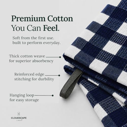 Cloud Scape Linen Premium Kitchen Towels Set of 6, Quick Dry - Image 2