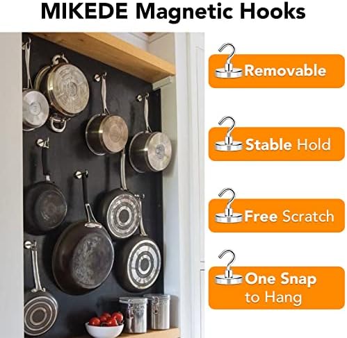 MIKEDE Magnetic Hooks Heavy Duty 170LB+ Strong Neodymium Magnets - Image 3