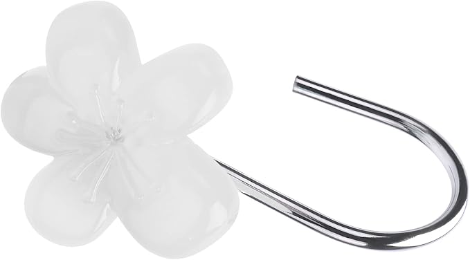 Cute Flower Shower Curtain Hooks, Glow in The Dark, Pretty Floral Themed - Image 2