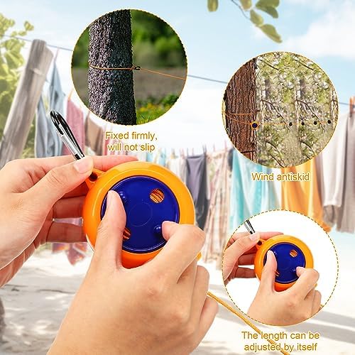 Windyun Portable Travel Clothesline Cord Adjustable 26ft Camping Clothes Line - Image 3
