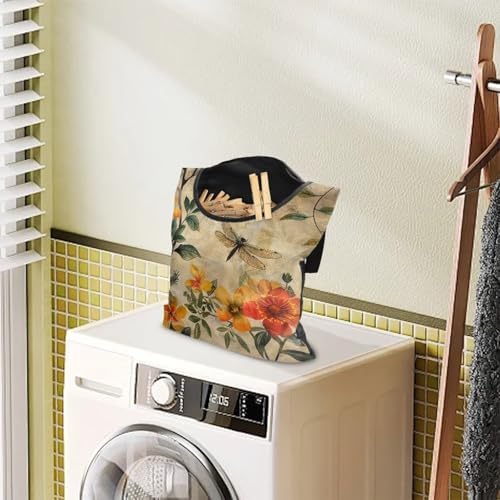 Dragonfly Clothes Pin Bags Flower Clothespin Bag Holder Clothespin Holder 14.5 - Image 3