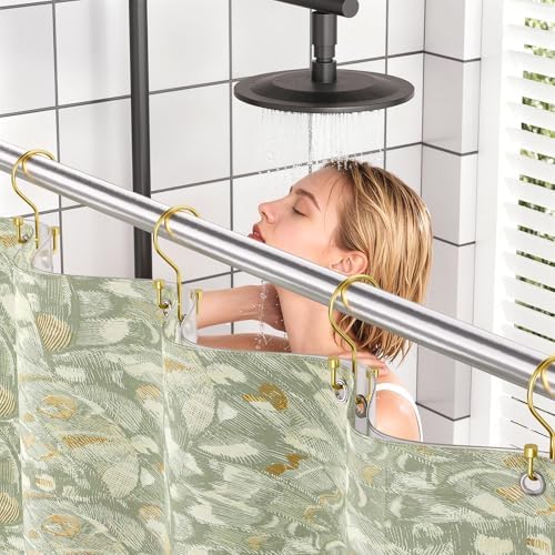 Bathway 12-Pack Double Shower Curtain Hooks, Rust-Resistant Metal Shower - Image 2