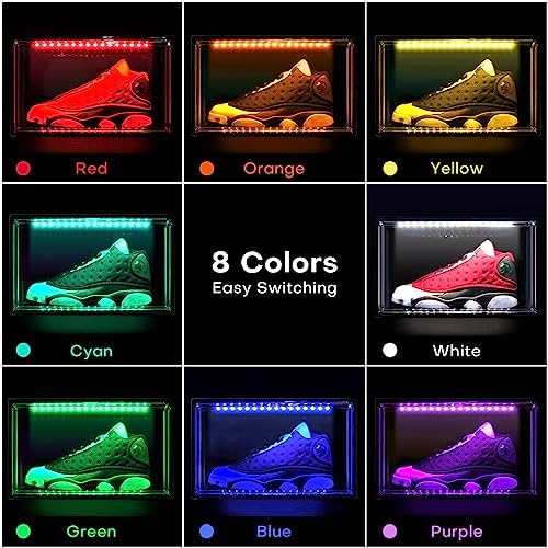 Oltraman LED Smart Shoe Boxes Display Case, Stackable Storage Organizers - Image 3