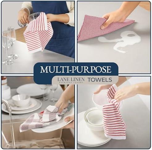 LANE LINEN Cotton Kitchen Towels and Dishcloths 20 Pack - Image 4