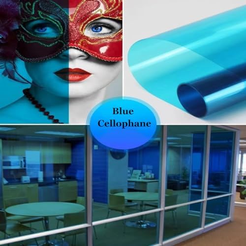 Vanhench 16" x 100' Blue Cellophane Wrap Paper - Image 2
