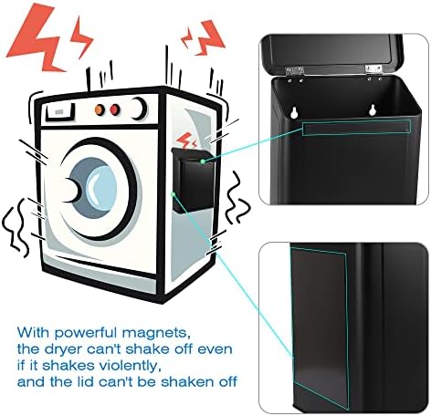 Picowe Magnetic Laundry Storage, Large Metal Lint Holder Bin - Image 4