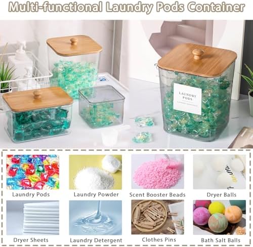 4 Pack Laundry Pods Container, Scoops & Labels - Image 3
