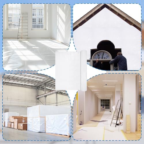 3.3 x 115 ft House Wrap, Heavy Duty Plastic Sheeting House Vapor Barrier - Image 7