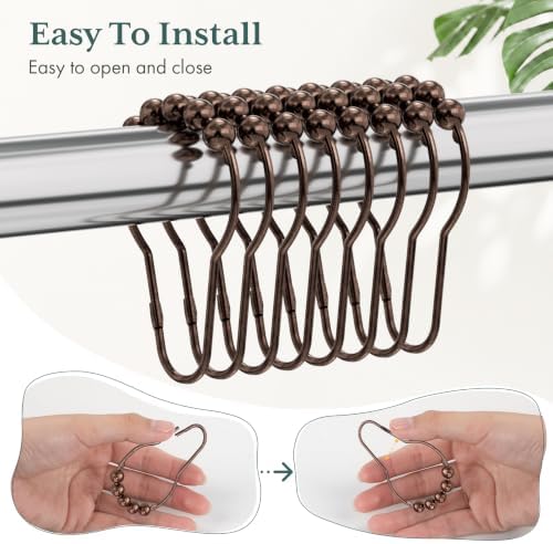Bathway Shower Curtain Rings, Shower Curtain Hooks Bronze Shower Rings Rust - Image 7