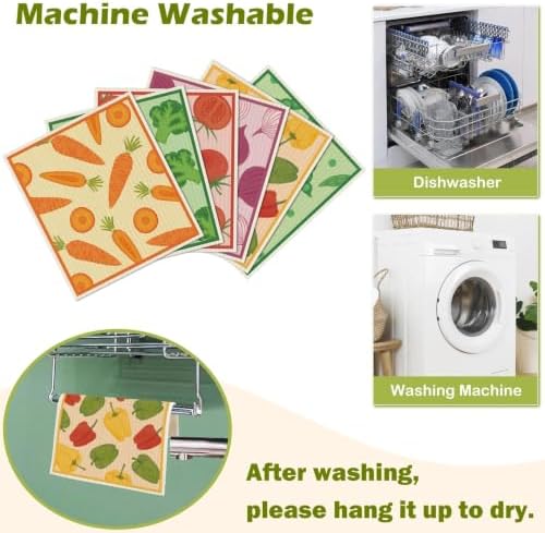 6 Pcs Swedish Paper Cloths for Kitchen, Reusable Paper Towels Washable - Image 5