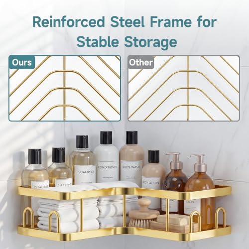 Veken Corner Shower Caddy 3-Pack, Advanced Rustproof Design&Stable Storage - Image 5