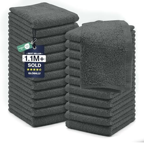 DAN RIVER 24 Pack Cotton Wash Cloths Set by DanRiver