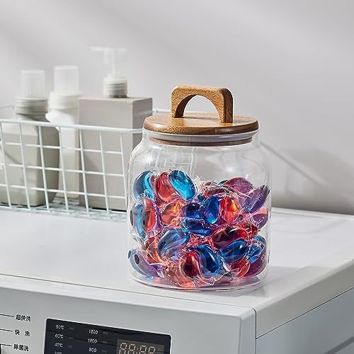 Sweejar Glass Jars for Laundry Room Organization, Half-Gallon Laundry Pods - Image 4