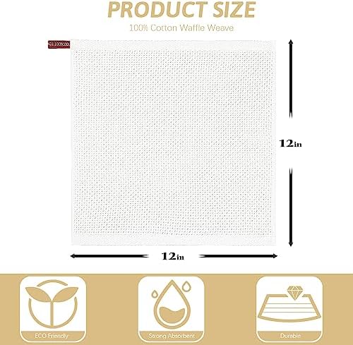 Nialnant 100% Cotton Kitchen Dish Towels, Waffle Weave Dish Cloths - Image 2