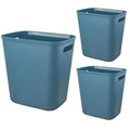 UUJOLY Plastic Small Bathroom Trash Can, 3.5 Gallon, Bluish Green, 3 Pack | by UUJOLY