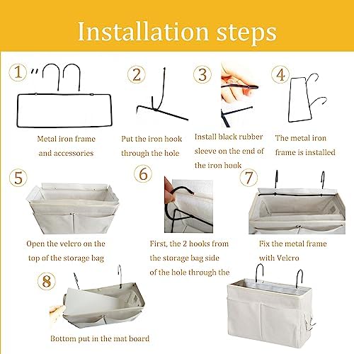 SMALL GOAL Bedside Caddy, Bedside Hanging Storage Organizer - Image 6