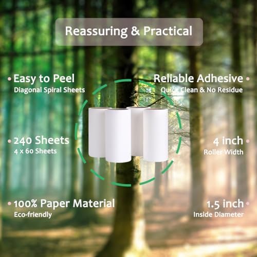 Lint Roller Refills 4 inch Extra Sticky Pet Hair Roller Replacement Refills Only - Image 7