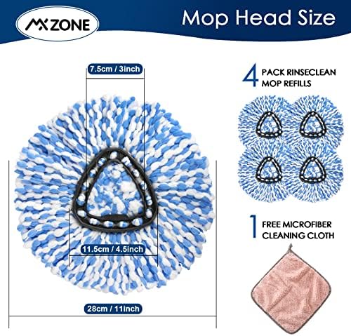 Spin Mop Replacement Heads for O-Cedar RinseClean 2-Tank, Microfiber 4-Pack - Image 3