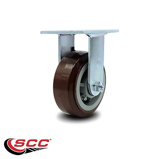 Service Caster Brand Replacement Caster for Uline Caster H-7362R - Rigid Top Plate Caster with 5 Inch Polyurethane Wheel - Heavy Duty Replacement Caster - Fits Platform, U-Boat and Panel Trucks H-6237
