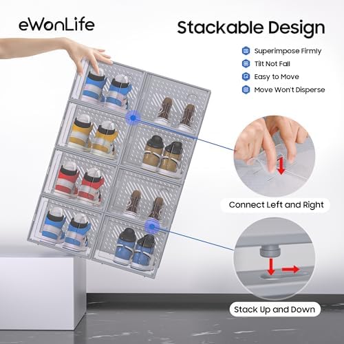 eWonLife Large Shoe Organizer Storage Box - Image 5