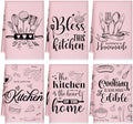 Bencailor 6 Pcs Pink Kitchen Towels Decorative Sets Dish Towels Absorbent Fast by Bencailor