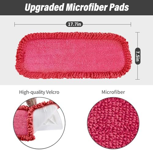 16.5" Microfiber Mop Pads Refills, 3 Pack Reusable Replacement Heads​​ - Image 3