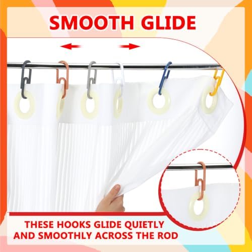 CroBlissful Bohemian Color 12 Pcs Jumbo Paper Clips Shower Curtain Hooks Rings - Image 5