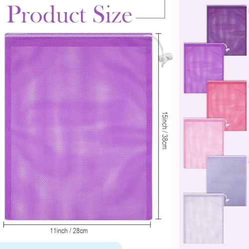 Frienda 6 Pack Mesh Drawstring Bags 11x15 Inch - Image 2