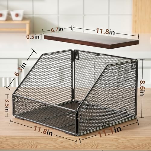 Stackable Fruit Basket for Kitchen Countertop Space Saving, Wall Mounted Mesh - Image 2