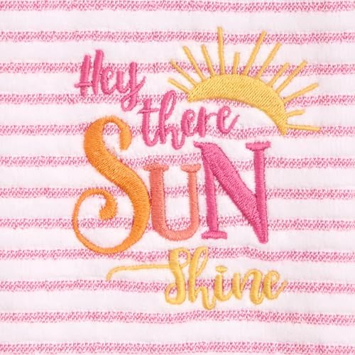 Ritz 2-Piece Cotton Velour Bathroom Hand Towel Set, Embroidered Hey Sunshine - Image 2
