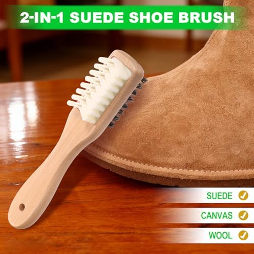 2-in-1 Suede Shoe Cleaner with Eraser, Wooden Handle Suede & Nubuck Cleaning - Image 3