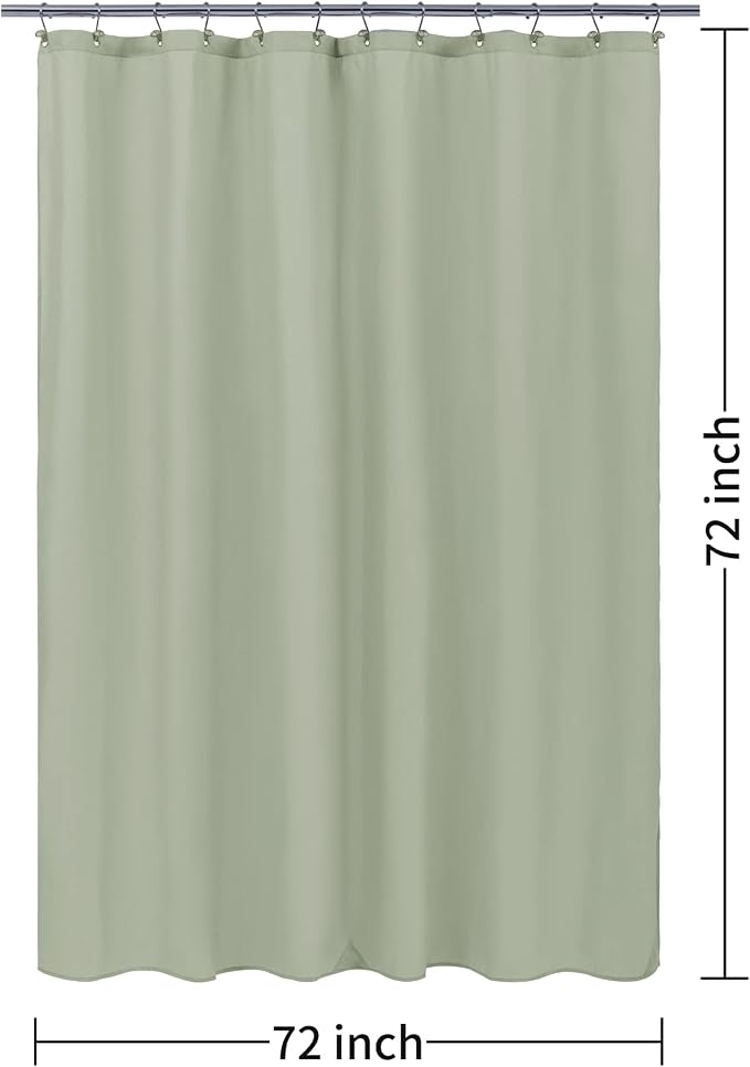 ALYVIA SPRING Waterproof Fabric Shower Curtain or Liner Sage Green - Image 7