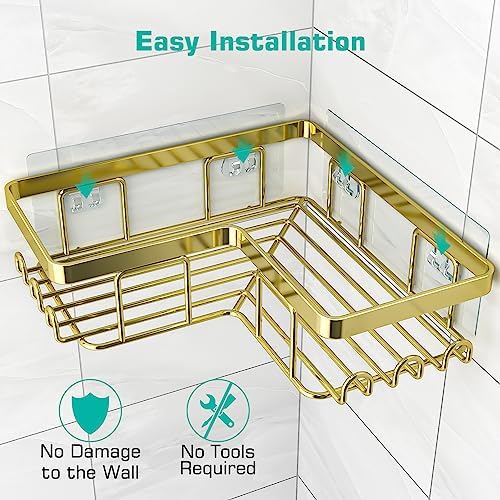 YASONIC Corner Shower Caddy, Rustproof Stainless Steel Shower Organizer - Image 5