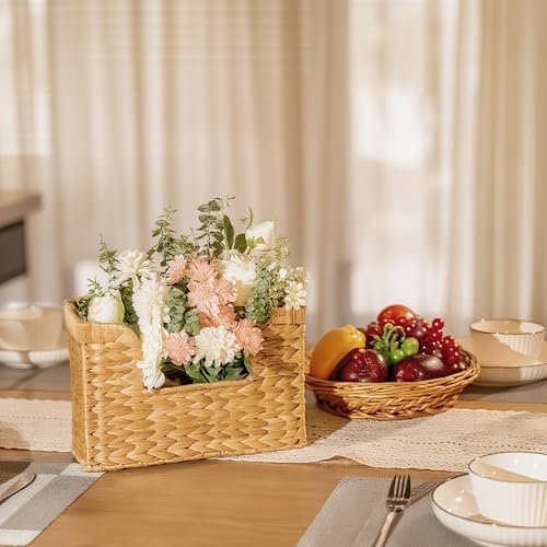 Magazine Holder Wall Basket Water Hyacinth Woven Mail Organizer, Wicker Wall - Image 6