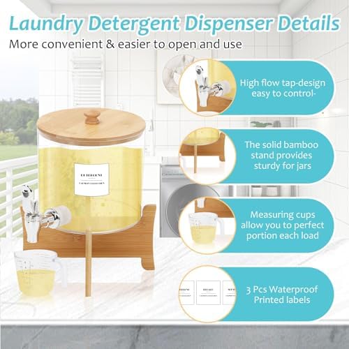 Laundry Detergent Dispenser, 88 oz / 2.5L Fabric Softener Dispenser - Image 3