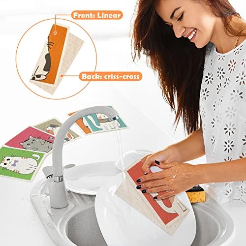 Lucomb Reusable Swedish Kitchen Dish Cloths, 8 Pack Replace Paper Towels Quick - Image 5