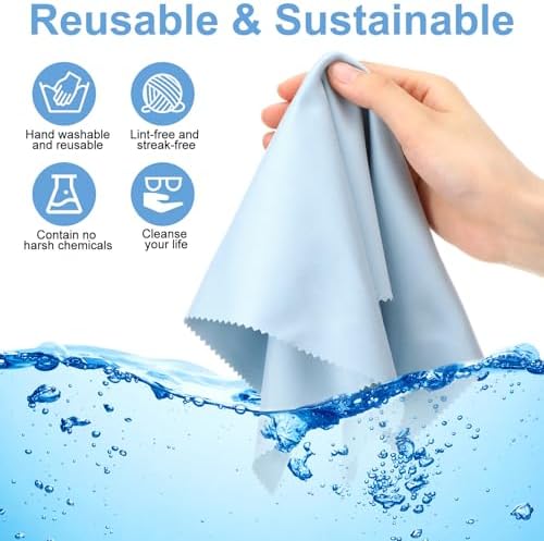 Frienda 12 Pack Large Glass Cleaning Cloth, Light Gray - Image 7