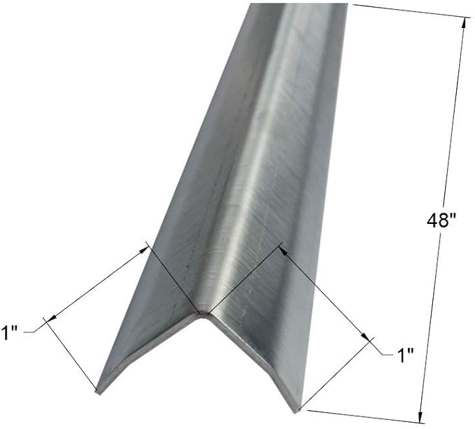 Brushed 304 Stainless Steel Corner Guards, 48" Wall Protectors, 20ga & 16ga, Available in 1/2" to 4", Multi-Pack Options (1, 2, 5, or 10) (10, 1 x 1, 16ga, with Hug Edges)