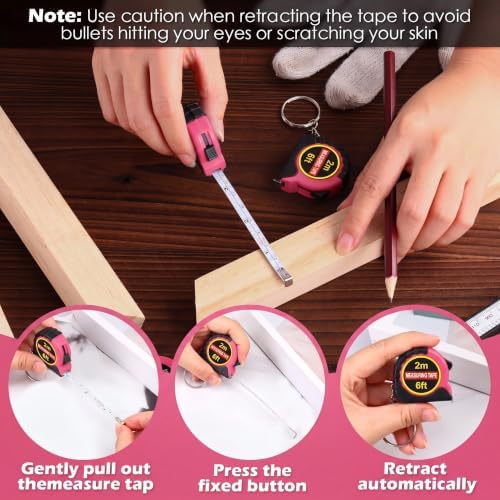 Kanayu 50 Pcs Mini Tape Measure Keychains 6 ft Small Retractable Measuring Tape - Image 4