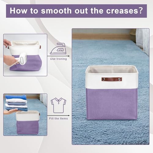 Bagnizer 13x13 Cube Storage Bins, Collapsible Fabric Storage Box, 4 Pack Closet - Image 6