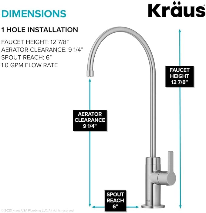 KRAUS Oletto Single Handle Drinking Water Filter Faucet - Image 5