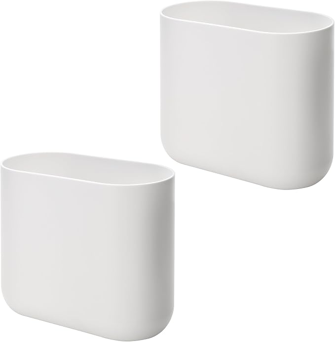 iDesign Small Slim Plastic Bathroom Trash Can - Image 8