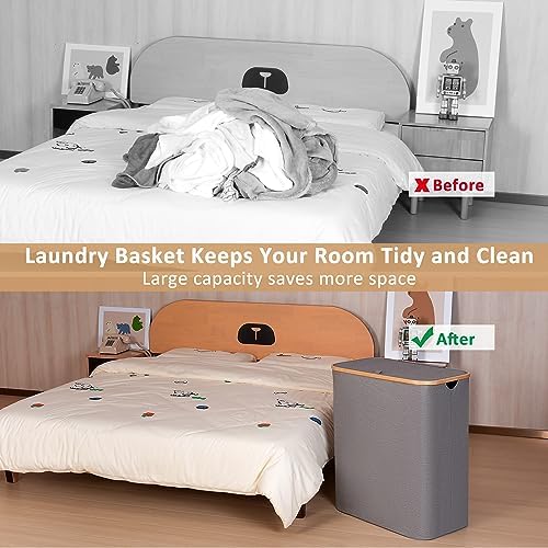 IEGrow Laundry Hamper with Lid, 160L Laundry Basket with 3 Mesh Bags - Image 4