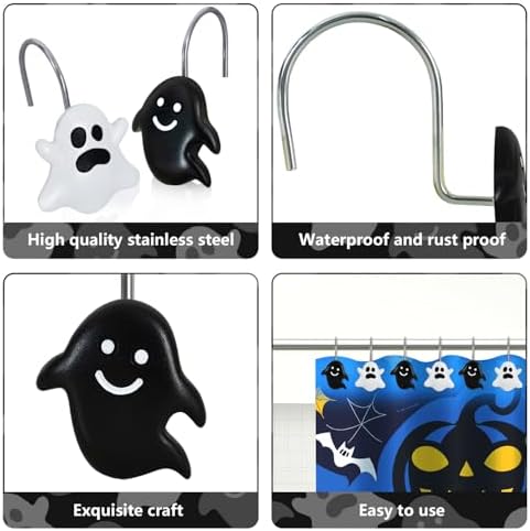 12 Pieces Halloween Shower Curtain Hooks - Image 6