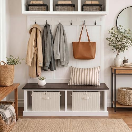 StorageWorks 2-Pack 32-Pair Shoe Organizer Bins, Khaki and Beige Stripes - Image 2