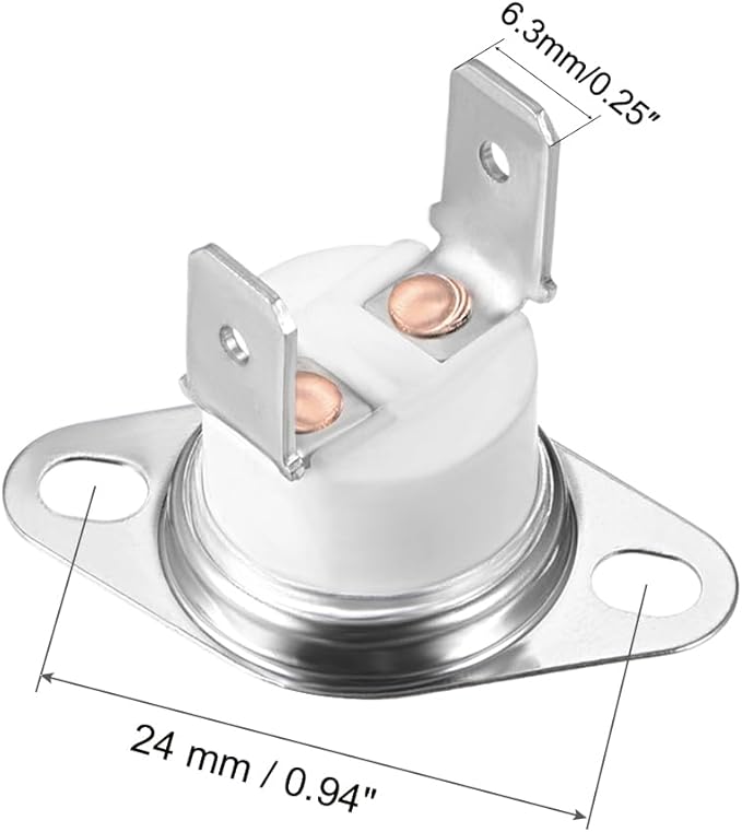 uxcell KSD301 Thermostat 180°C/356°F 10A Normally Closed N.C Adjust Snap Disc Temperature Switch for Microwaves,Oven,Coffee Maker 5pcs,Ceramic Material